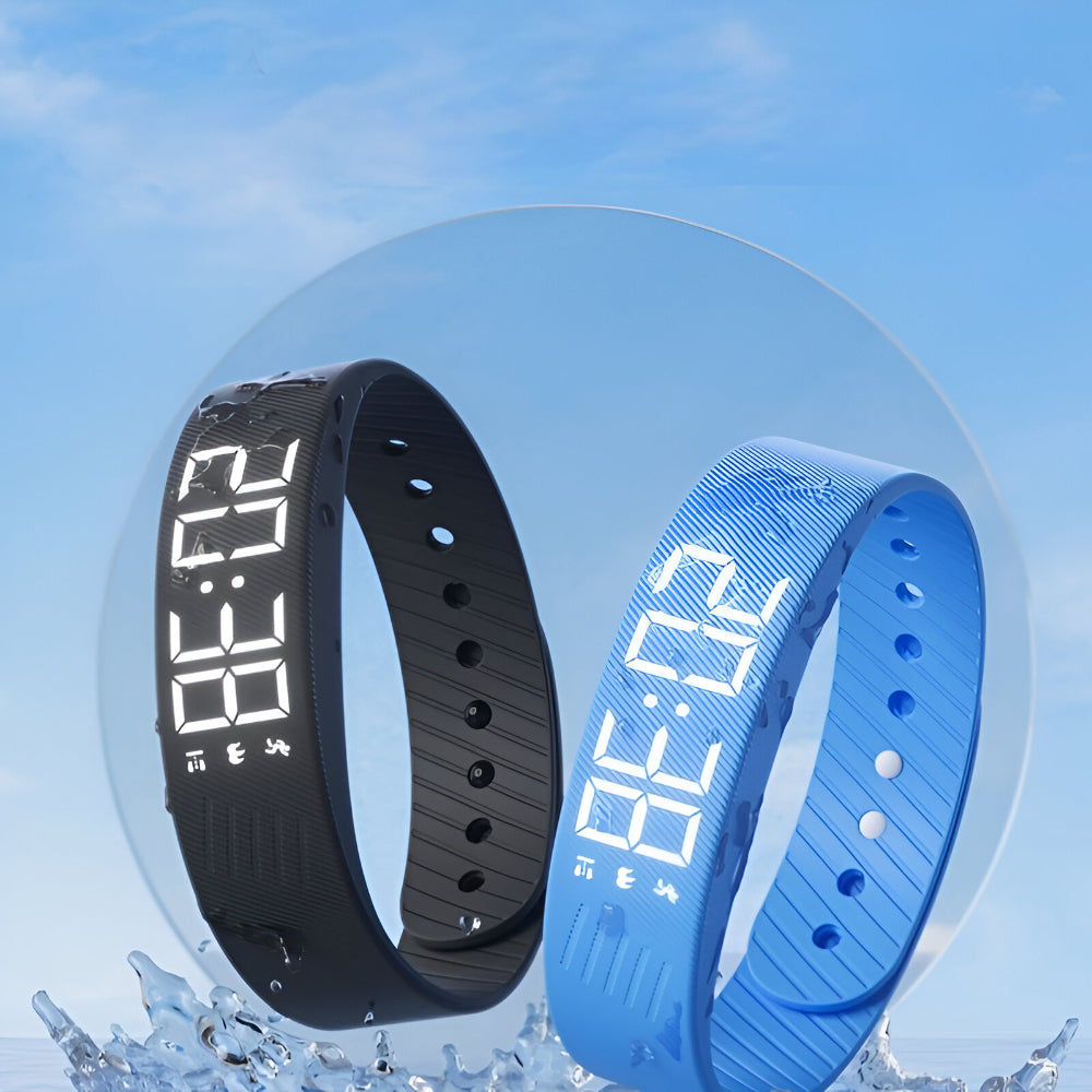 Reloj deportivo digital resistente al agua - pantalla LED, correa ligera de silicona, para mujeres y hombres