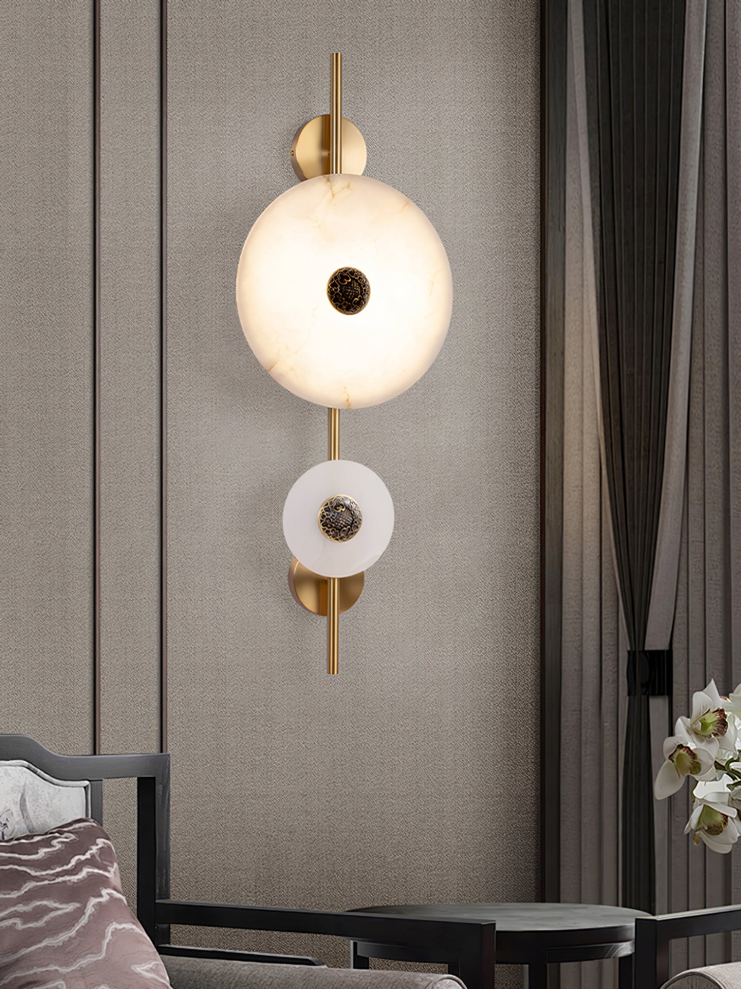 Alabaster Eclipse Wall Light | Esilora