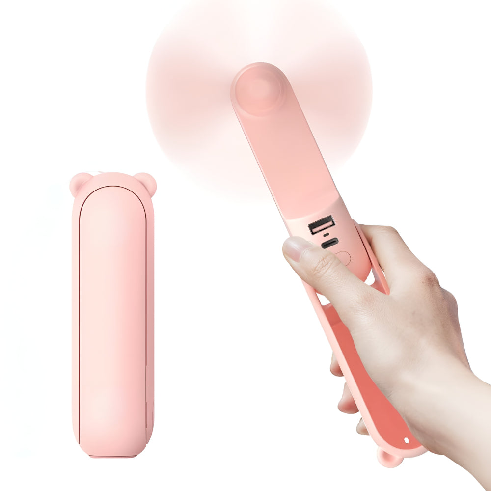 Összecsukható USB-s kézi ventilátor - hordozható, zsebméretű, újratölthető akkumulátorral
