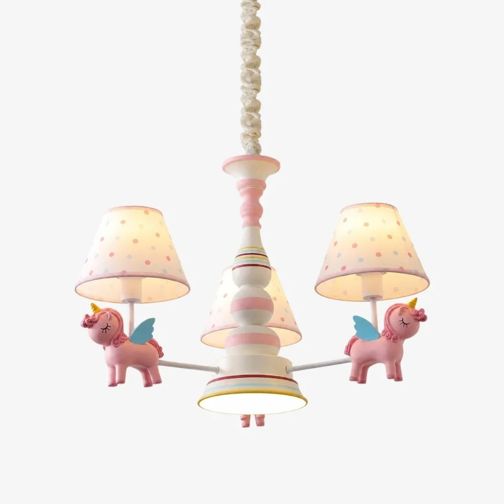 Lustre pour chambre d’enfant avec abat-jour en tissu, pour chambre, salle de jeux et nursery | Esilora