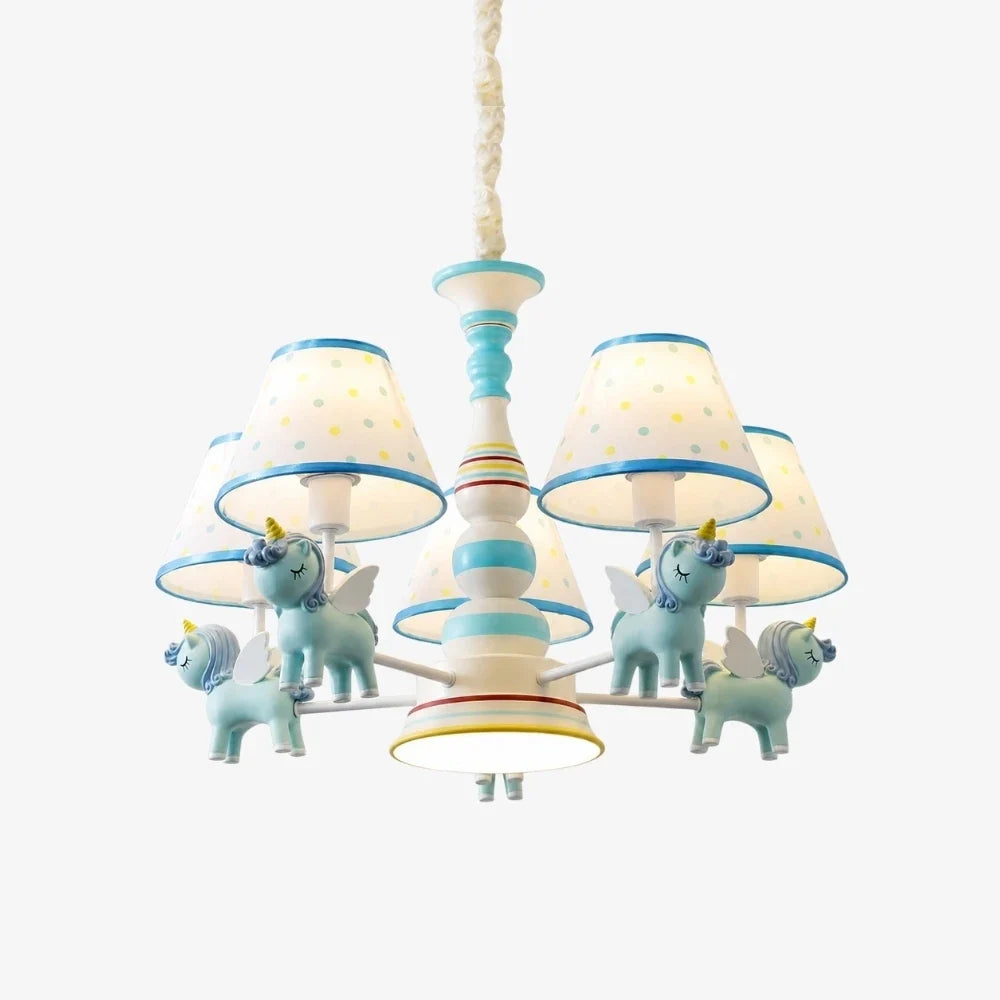 Lustre pour chambre d’enfant avec abat-jour en tissu, pour chambre, salle de jeux et nursery | Esilora