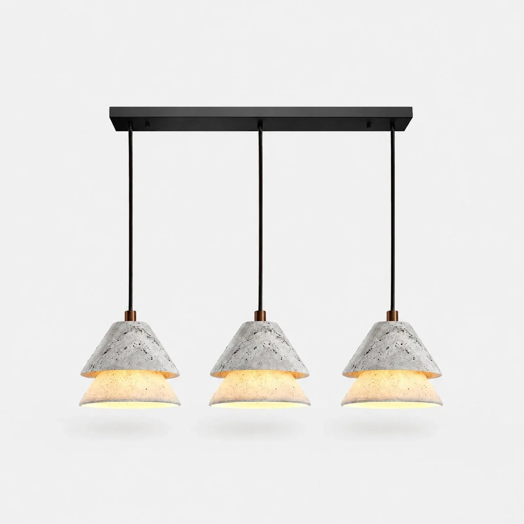 Grey Stone Pendant Light with Paper Diffuser | Esilora