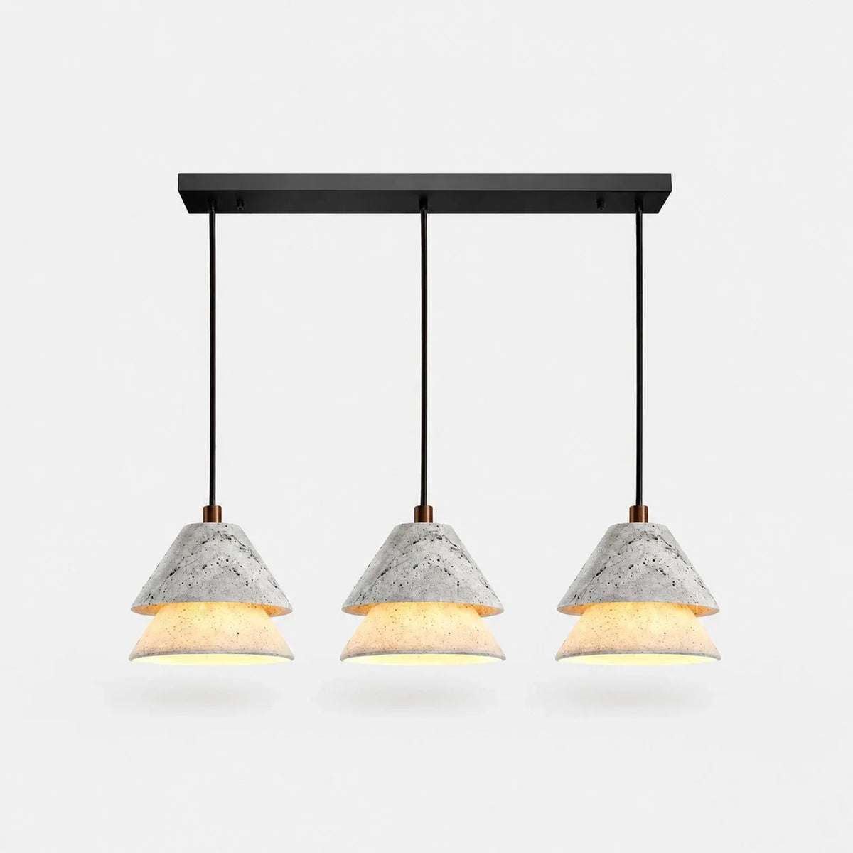 Grey Stone Pendant Light with Paper Diffuser | Esilora