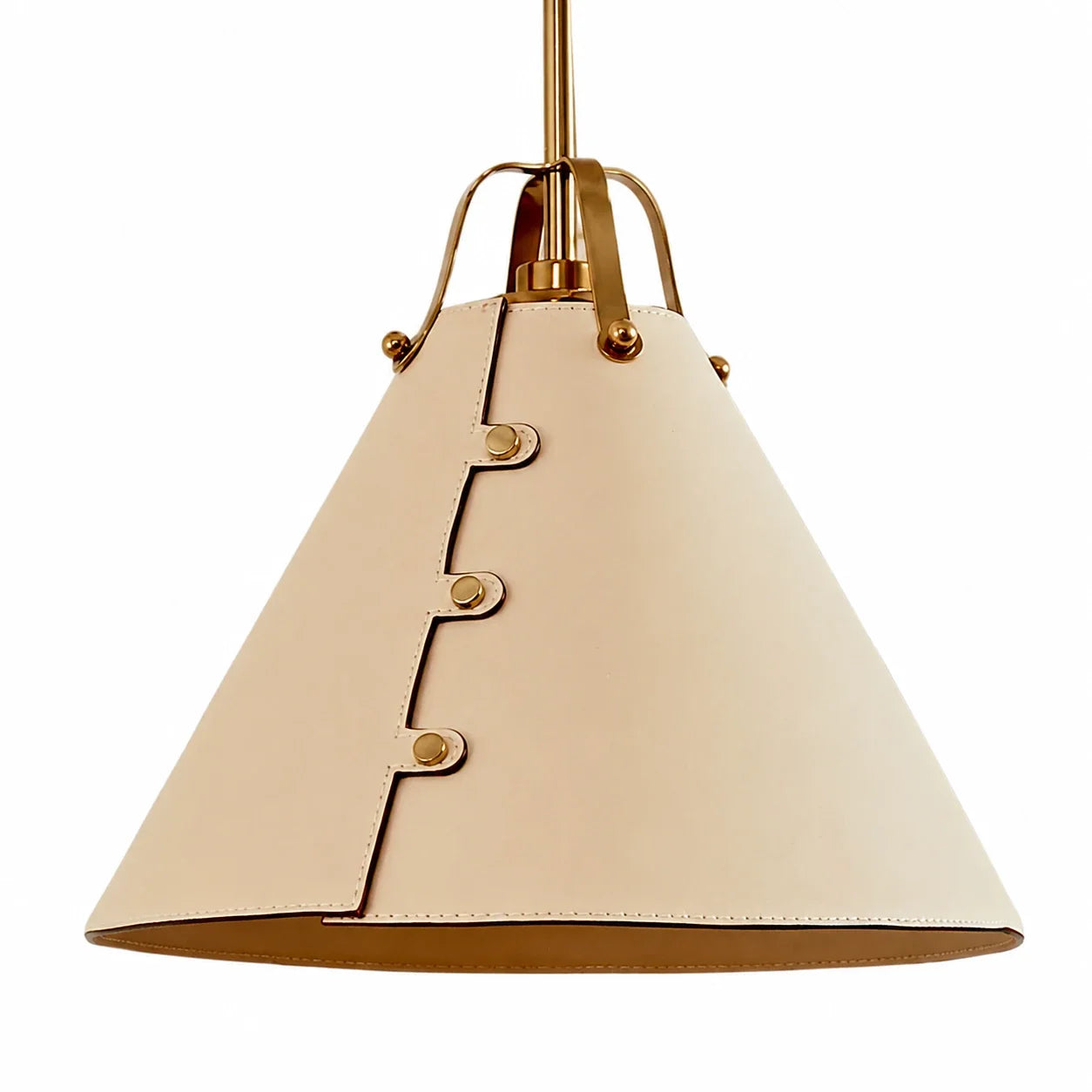 Kuželová závěsná lampa s koženým stínidlem ve vintage stylu | Esilora