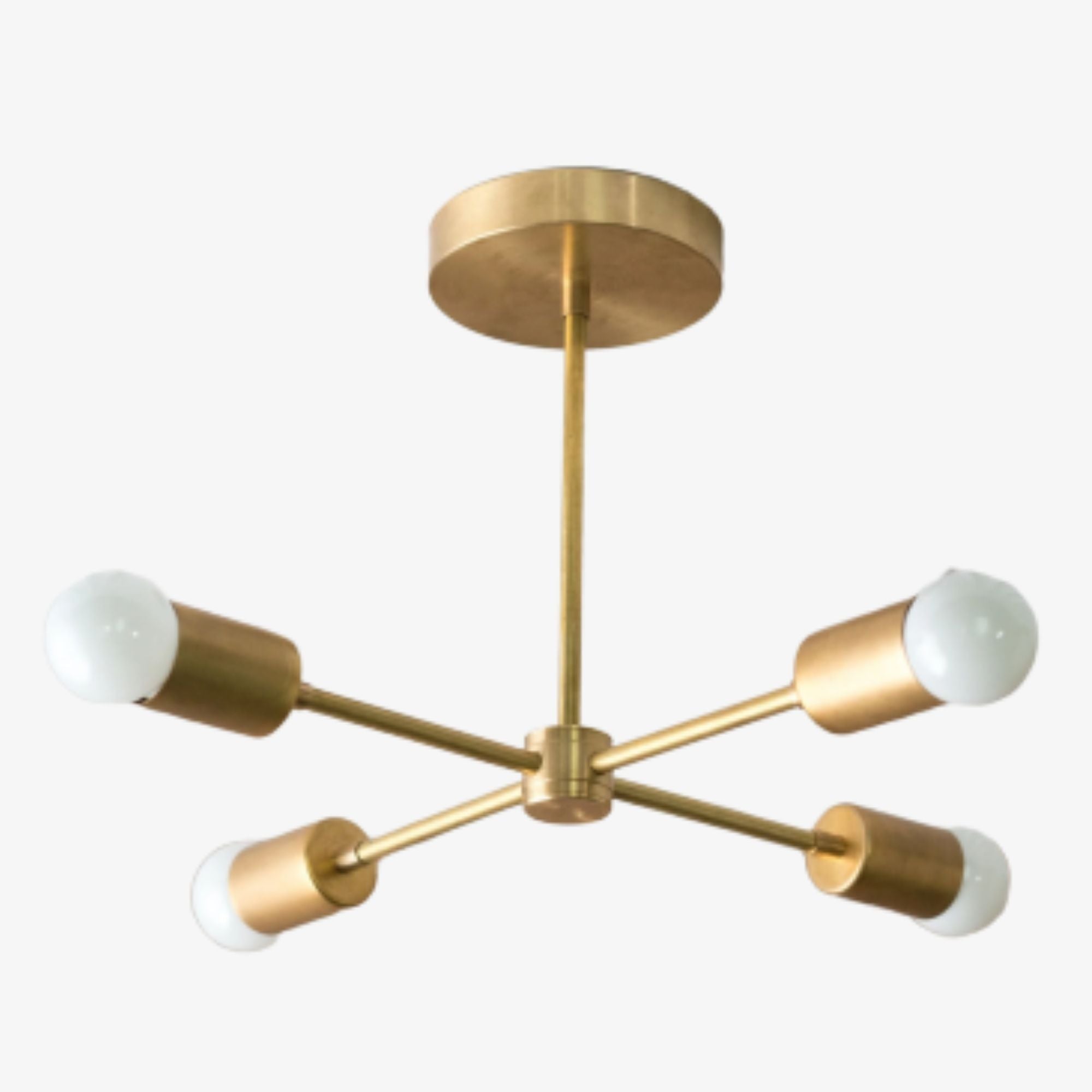 Mobilux Line Mid-Century Gold Sputnik Kronleuchter – Halbeinbau geometrische Messingleuchte | Esilora