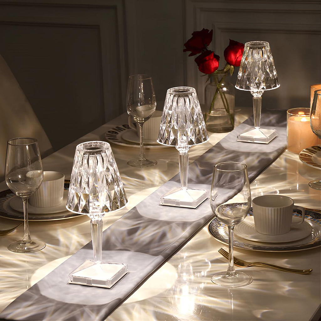 Lampă de masă LED modernă fără fir - design din cristal acrilic