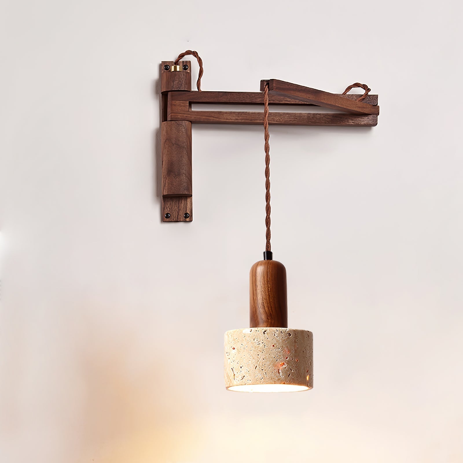 Adjustable Travertine Dome Wall Sconce | Esilora