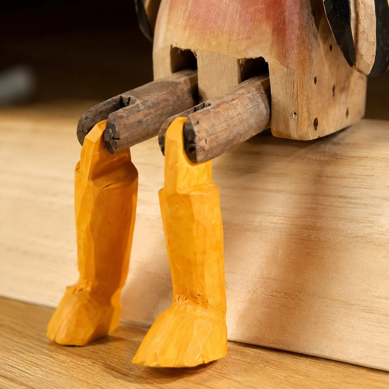 Hand-Carved Wooden Dangling-Leg Animal Ornaments | Esilora