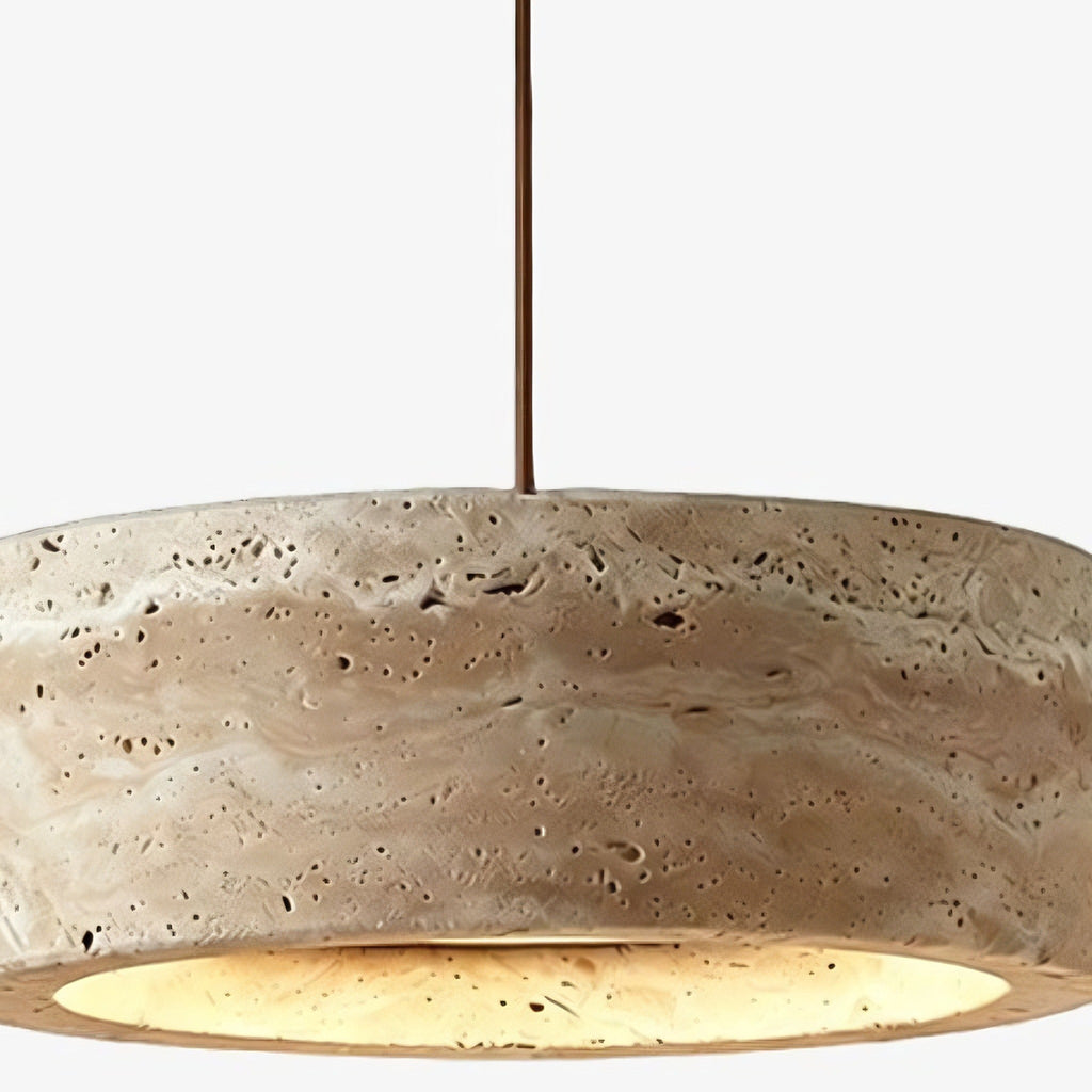 Kairis Travertine Natural Stone Pendant Light - Vintage Style Lighting for Dining and Living Spaces | Esilora