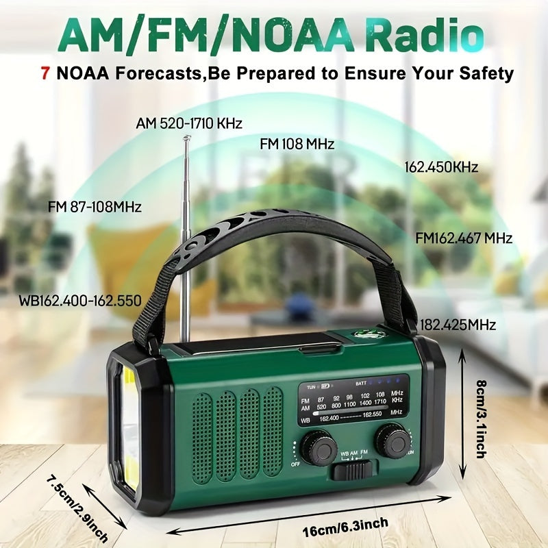 Portable Emergency Radio featuring Flashlight and USB Charging - Esilora