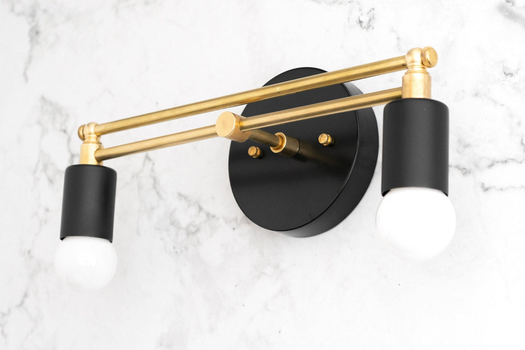 Mobilux Line Sleek Multi-Head Bathroom Wall Light – Designer Vanity Sconce with Glass Shades | Esilora