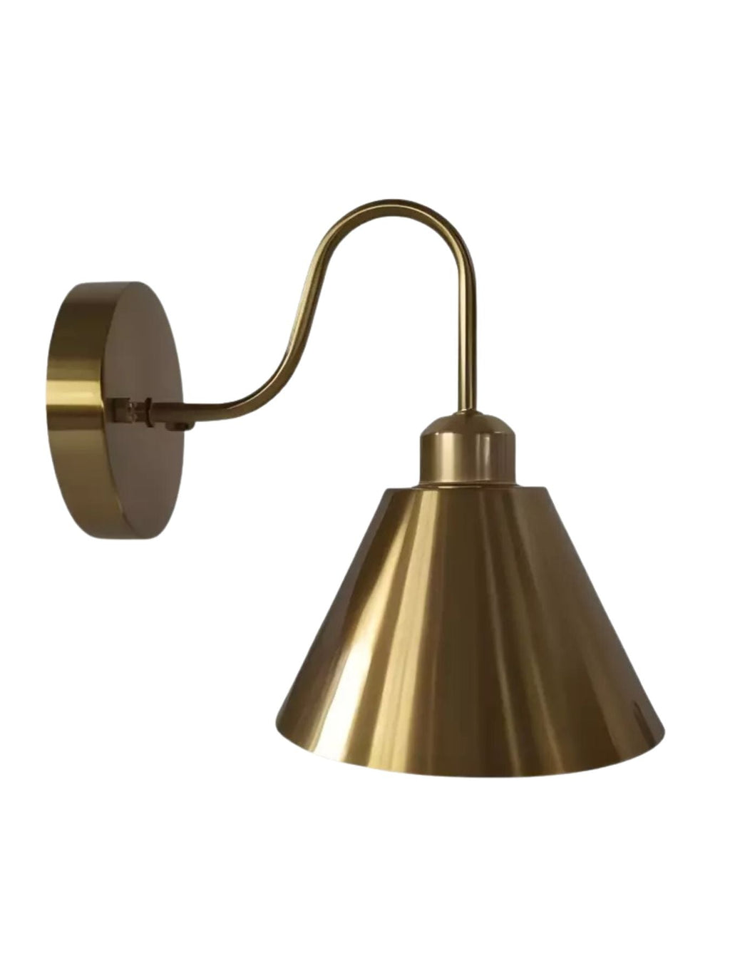 Industrielle, moderne konische Wandleuchte mit klarer Metall-Silhouette | Esilora
