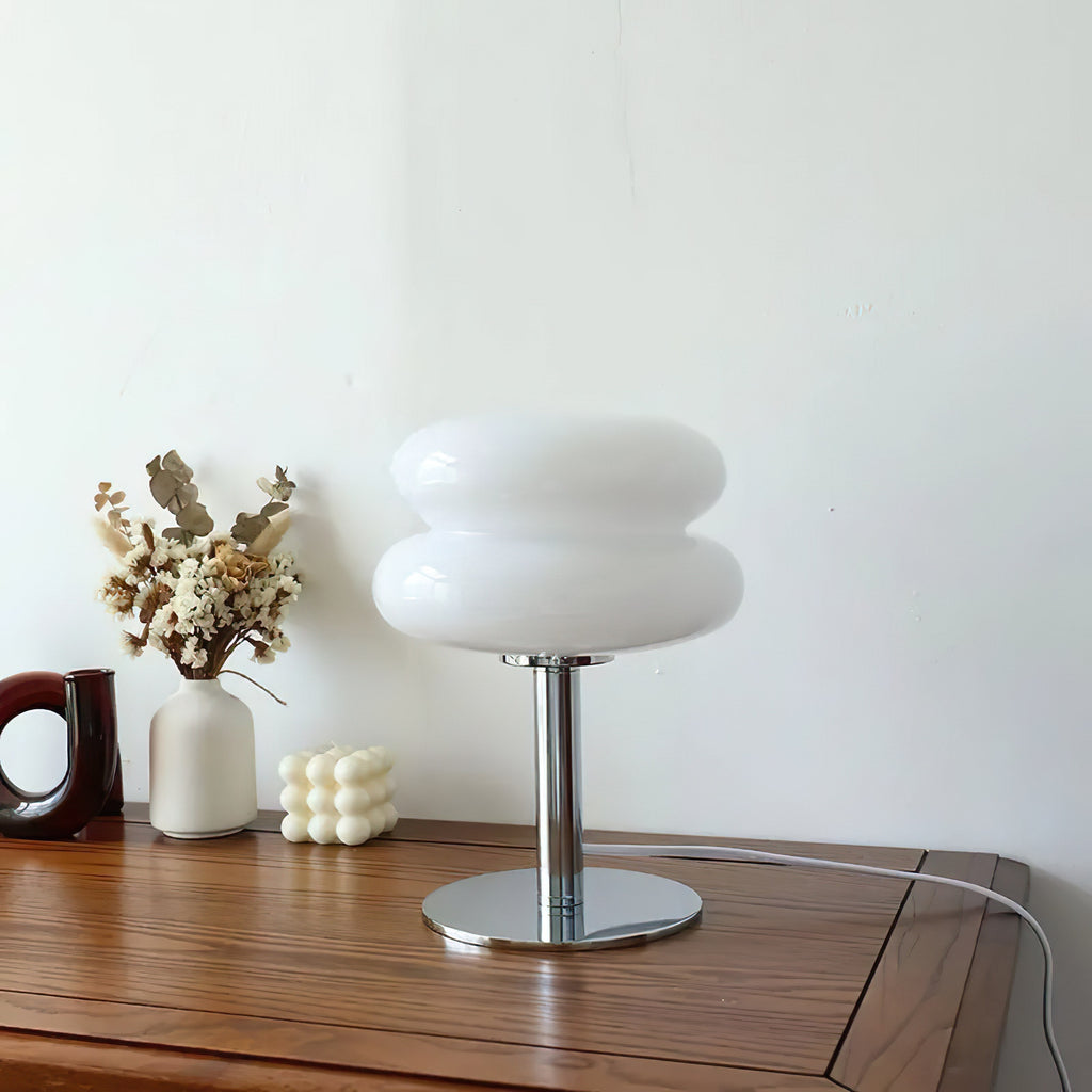 Retro Glass Table Lamp — Double-Walled Ring Motif