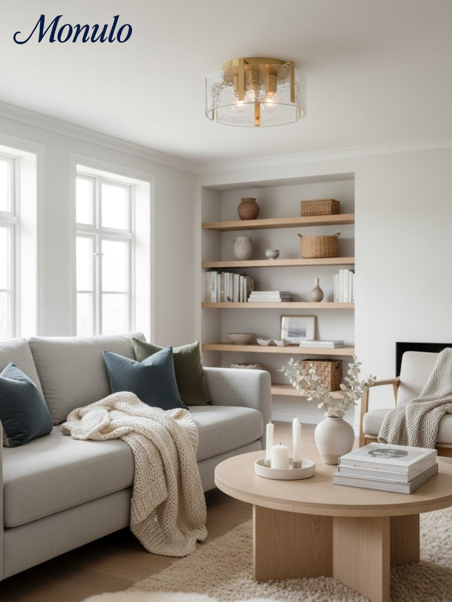 Plafonnier moderne rétro Kalvora avec abat-jour sculptural - Idéal pour chambre ou salon | Esilora