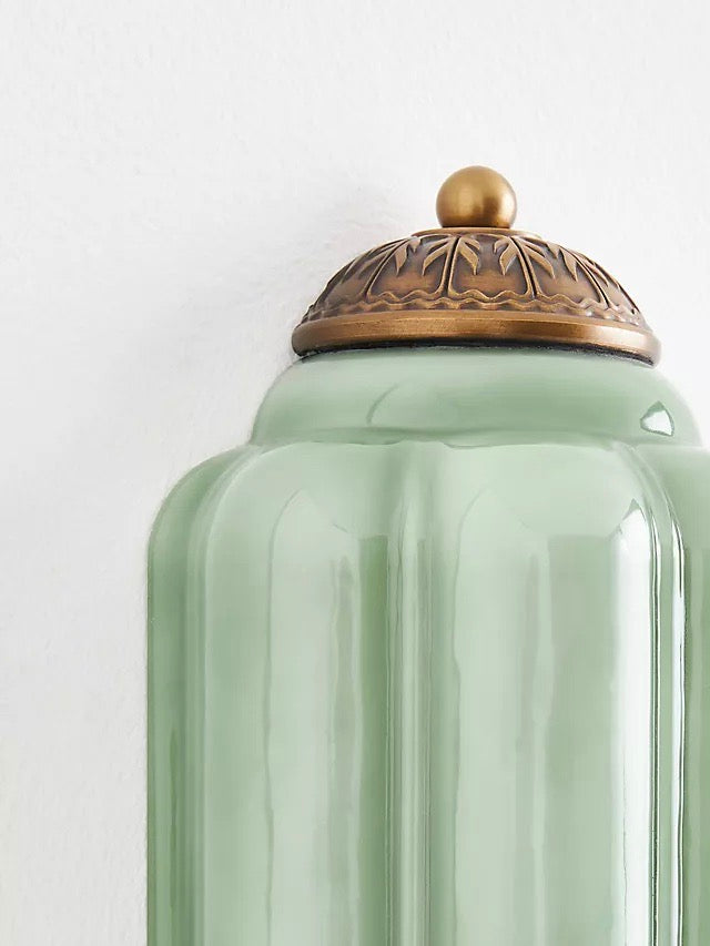 Vintage Milk Glass Flush Eloise Wall Sconce for Bedside Hallway | Esilora