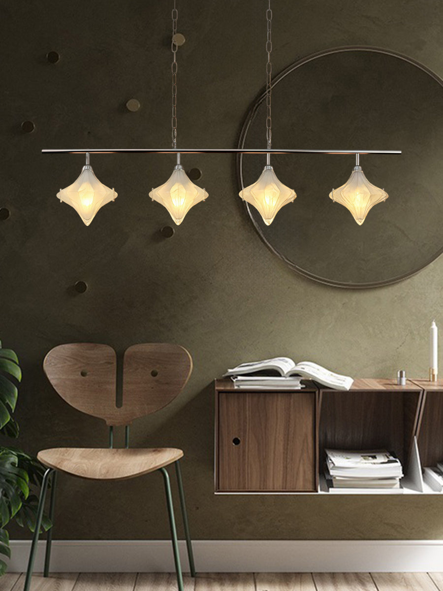 Art Deco Star Linear Pendant Light - Elegant Lighting for Kitchen Island  - Astris Cassiopeia | Esilora