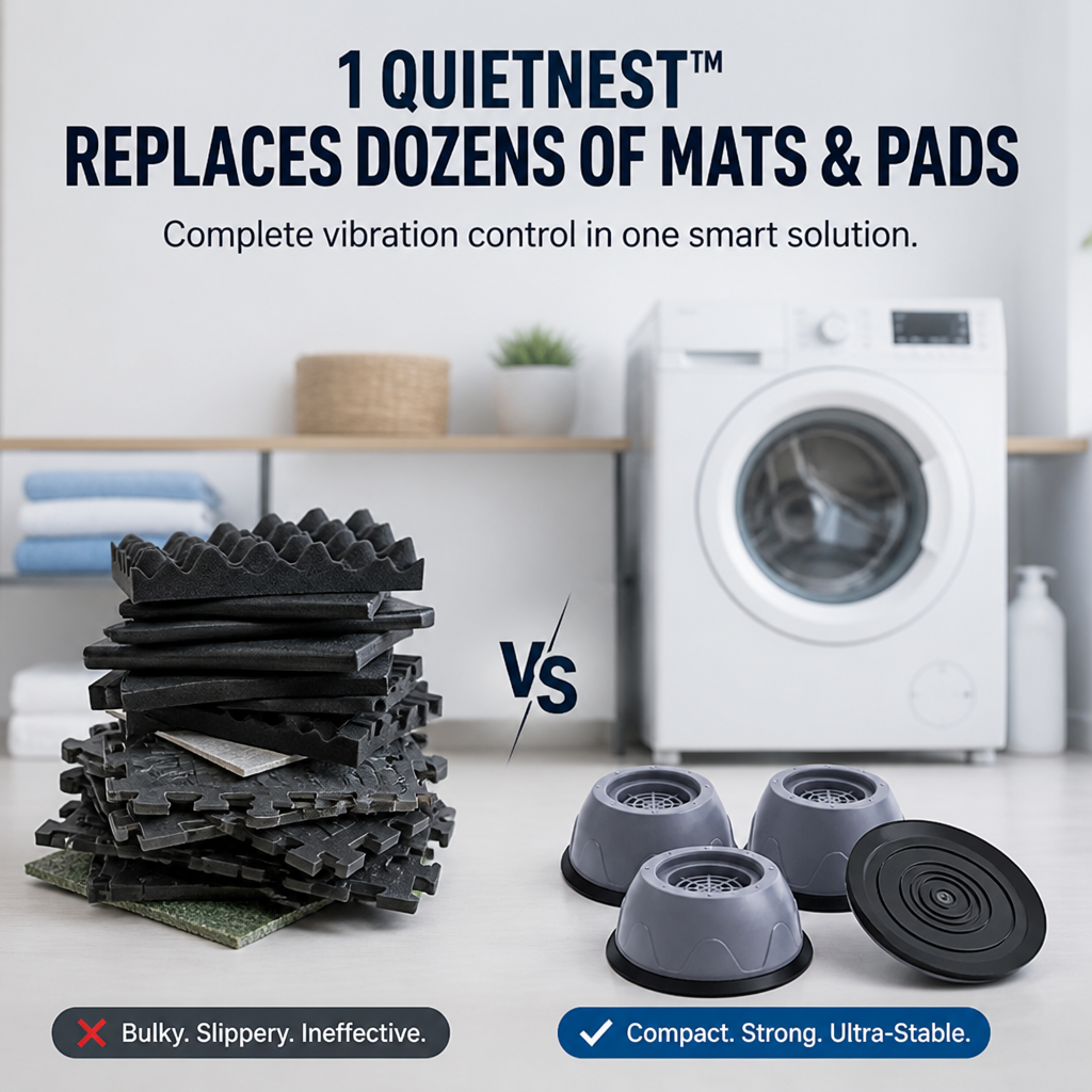 QuietNest — Turn Your Loud, Shaking Laundry into a Peaceful, Scratch-Free Sanctuary - Esilora