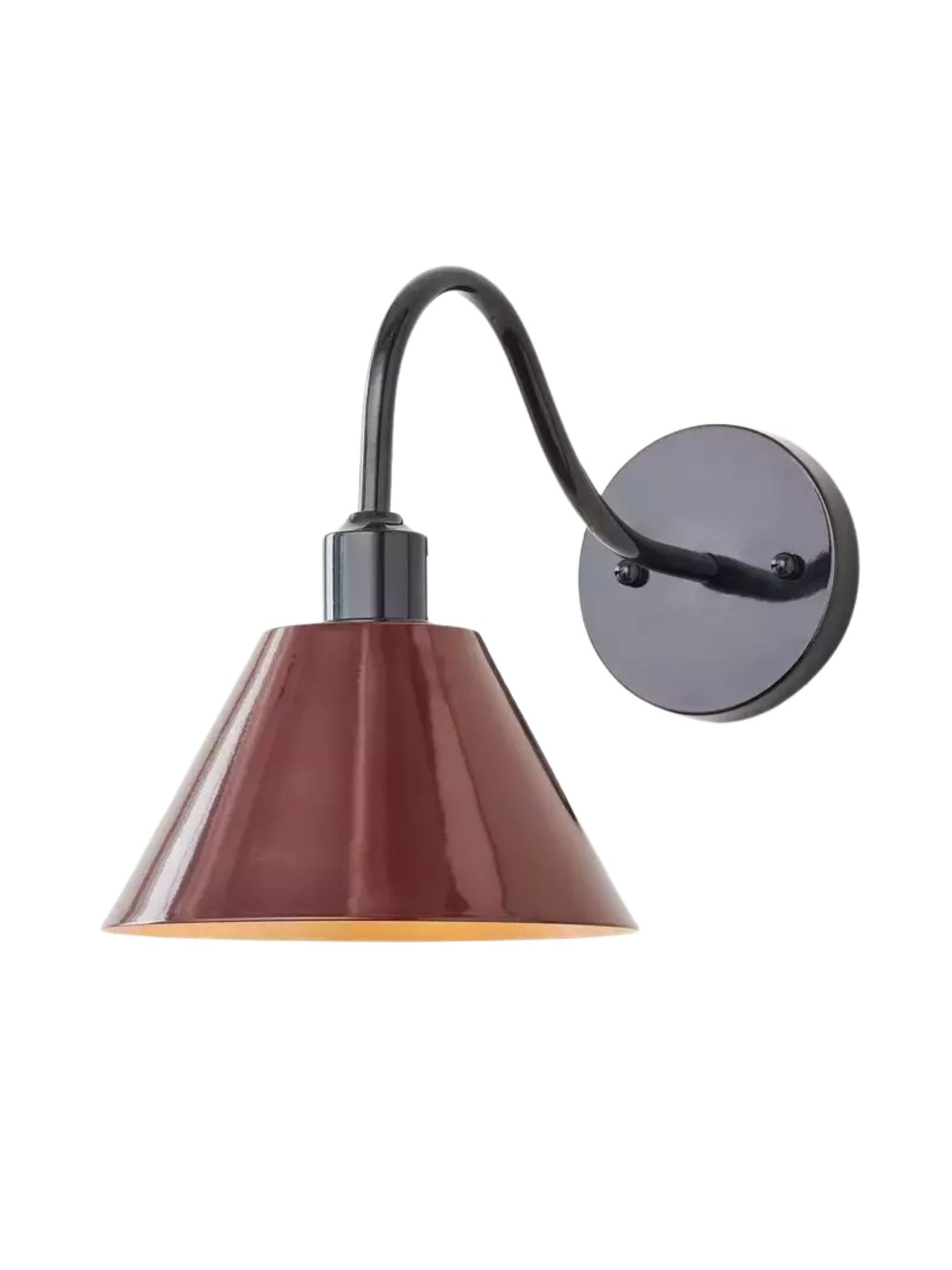 Industrielle, moderne konische Wandleuchte mit klarer Metall-Silhouette | Esilora