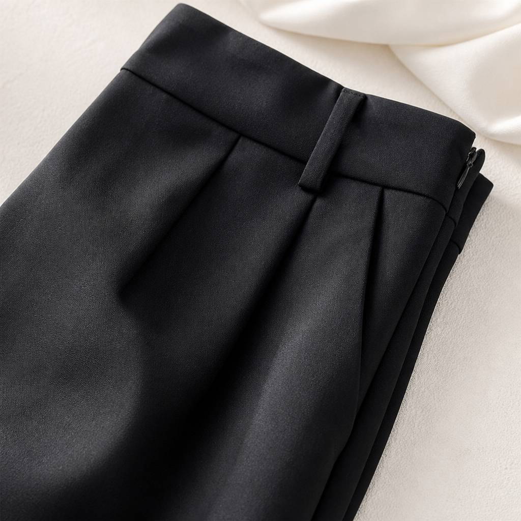 SilhouetteRx – Tailored High-Waist Wide-Leg Trousers with Front Pleat - Esilora