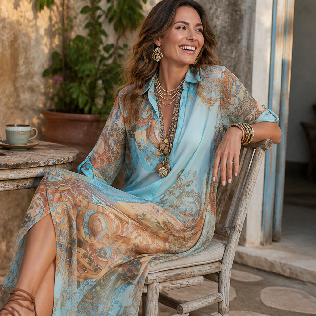 Solarece Maxi Dress — Feel Unstoppable in Featherlight Summer Elegance - Esilora