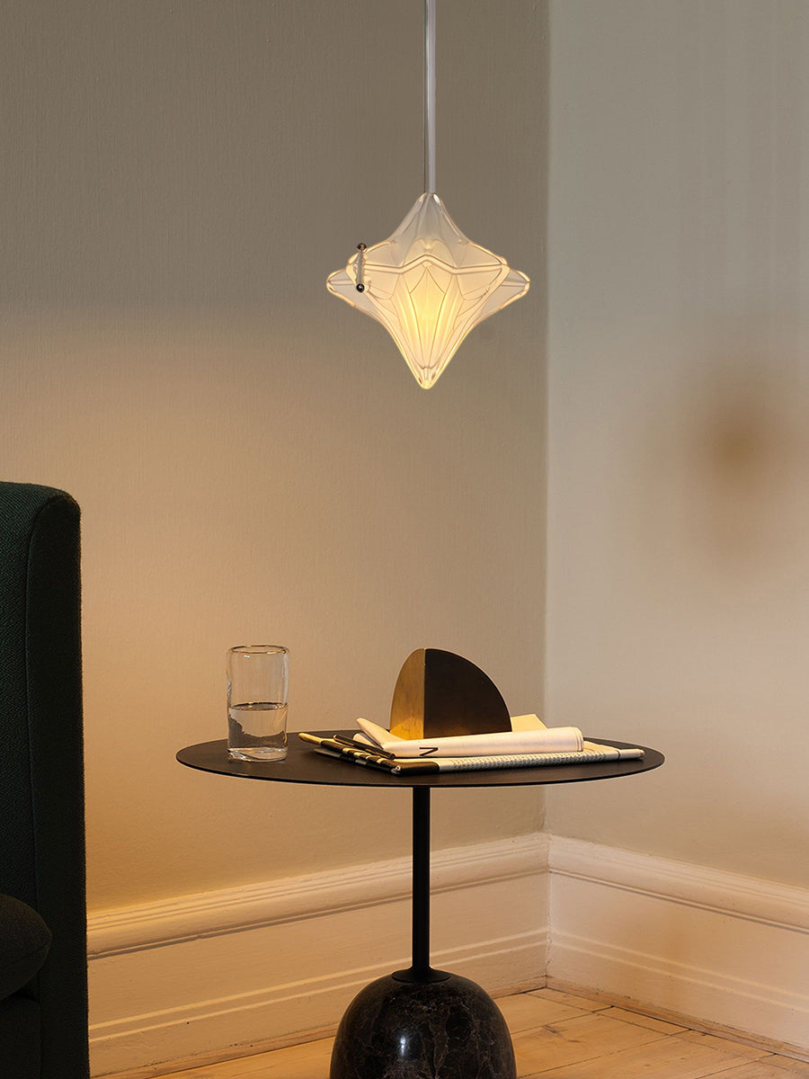 Art Deco Star Pendant Light - Frosted Glass Pendant with Geometric Style - Astris Elara | Esilora