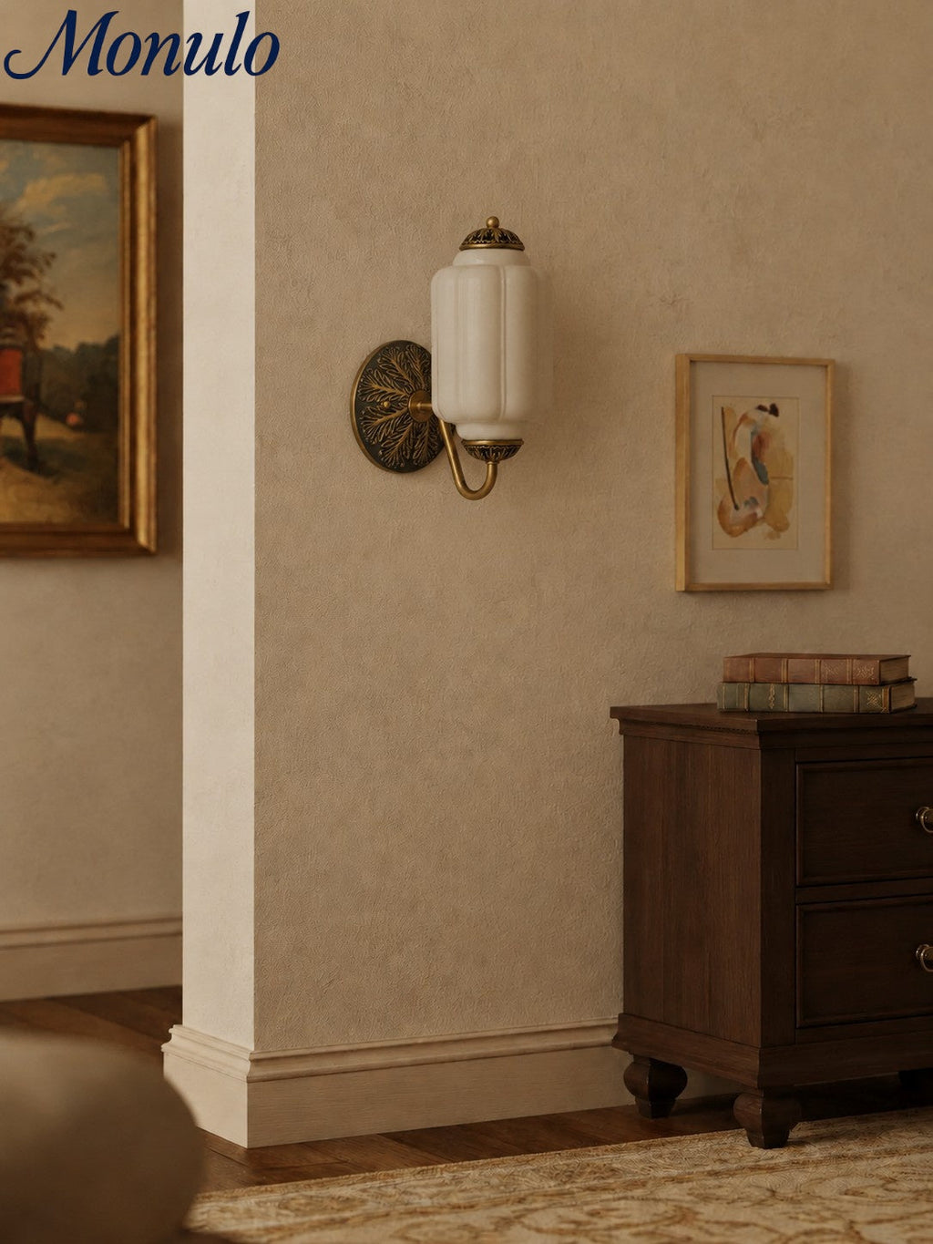 Vintage Milk Glass Sconce Bedside Hallway Eloise Wall Sconce | Esilora