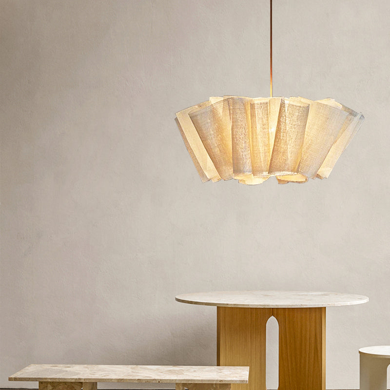 Oslan Pleated Fabric Pendant – Nordic Minimal Style Lighting for Dining Room | Esilora
