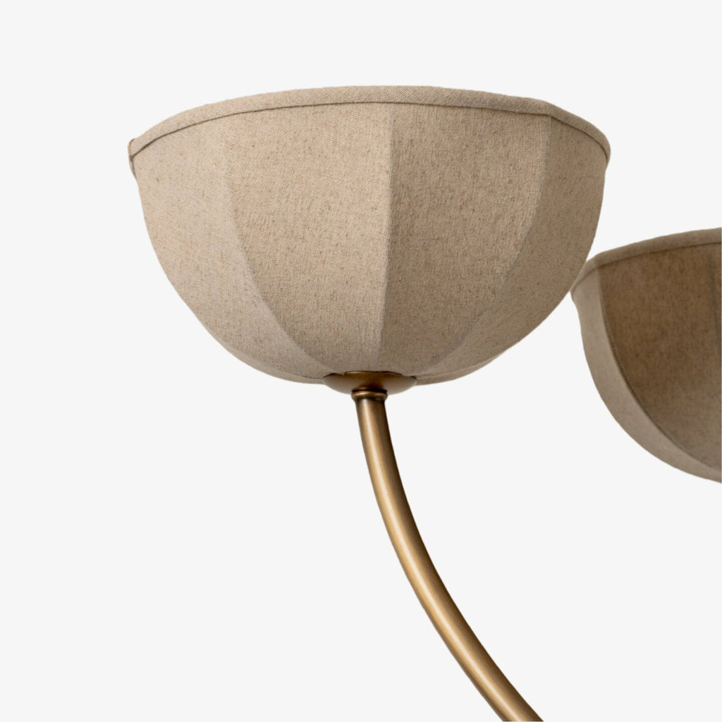 Loomis Linen Wrapped Shade Brass Pendant - Modern Living Room Lighting | Esilora