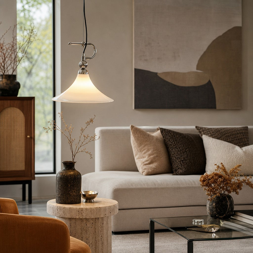 Suspension en verre dégradé Kallera – Lampe suspendue artistique moderne pour chambre, couloir et vestiaire | Esilora