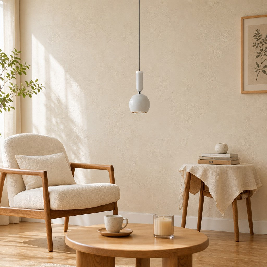 Suspension moderne Ivoran - Lampe suspendue fine, réglable, en métal et acrylique pour chambre et couloir | Esilora
