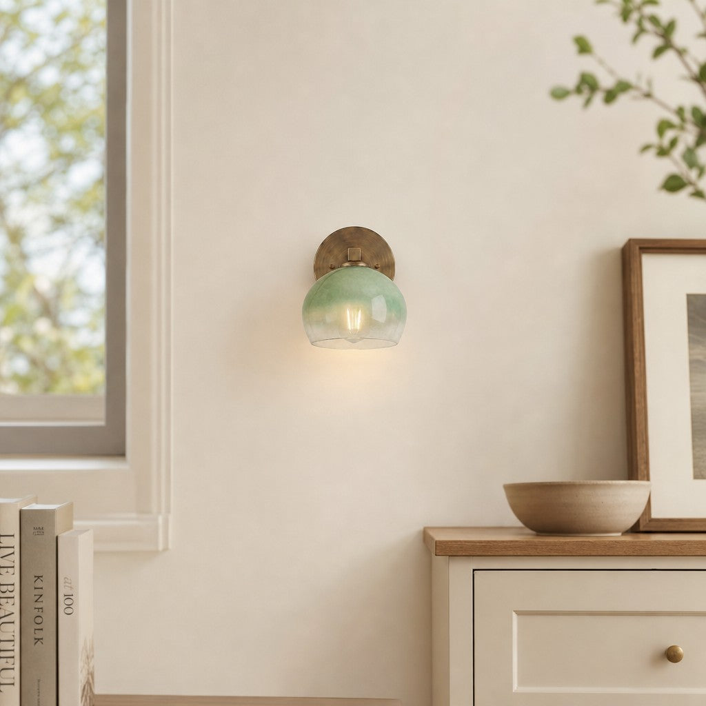 Javina globus-vegglampe – minimalistisk lampe i metall og glass med klokkeform for belysning i stue og soverom | Esilora