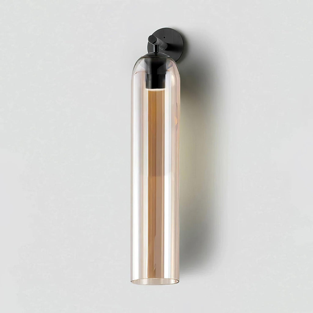 Art Glass Sconce Sand Nickel Smoke Gray Damp-rated LED Wall Light | Esilora