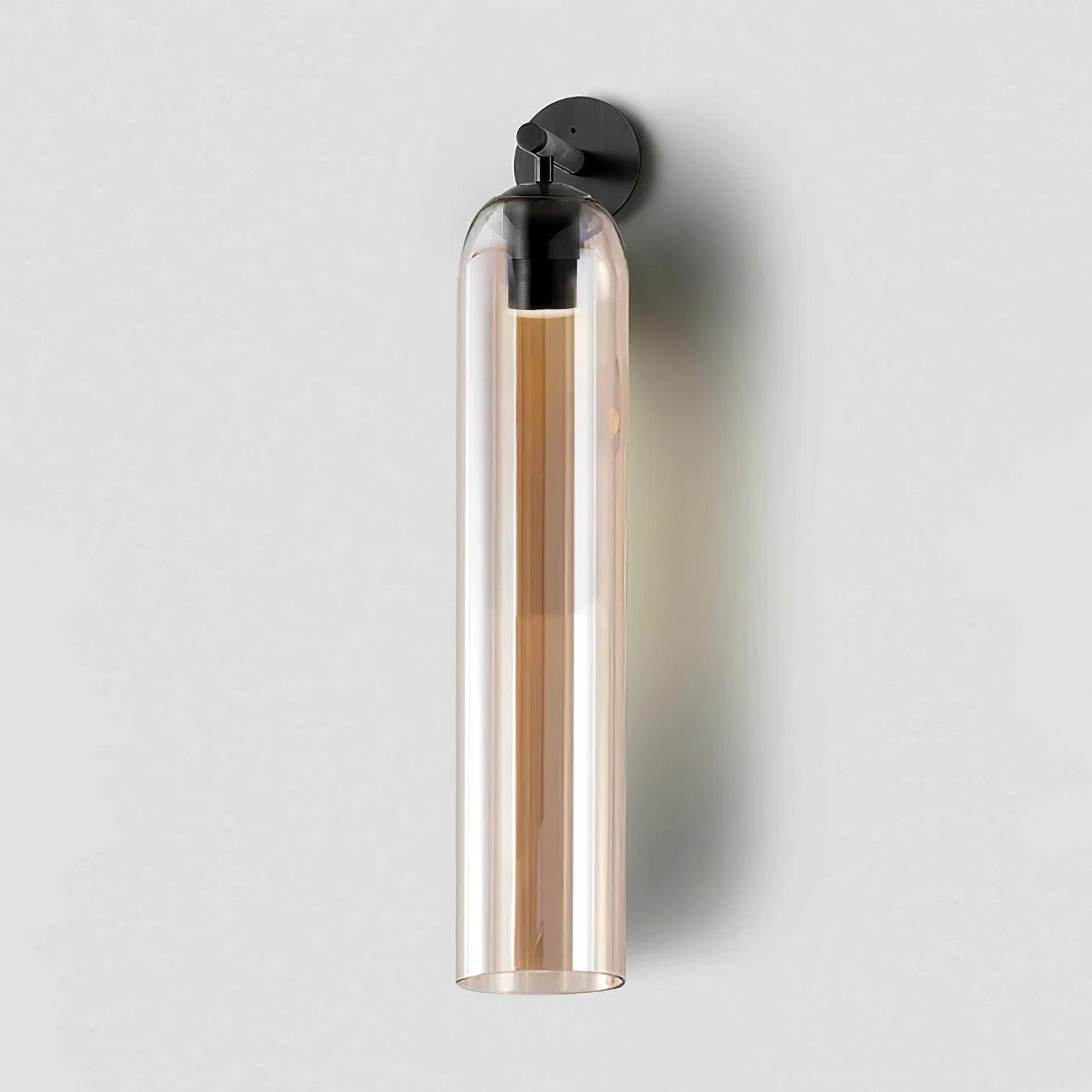Art Glass Sconce Sand Nickel Smoke Gray Damp-rated LED Wall Light | Esilora