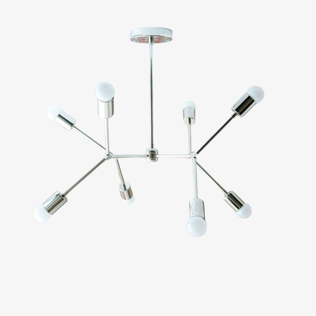 Mobilux Line Geometric Chandelier – Modern Metal Light for Bedroom | Esilora