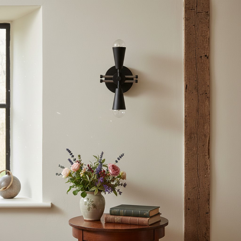 Pyralis Cone Silhouette Wall Lamp – Modern Industrial Style Sconce for Hallway & Entry | Esilora