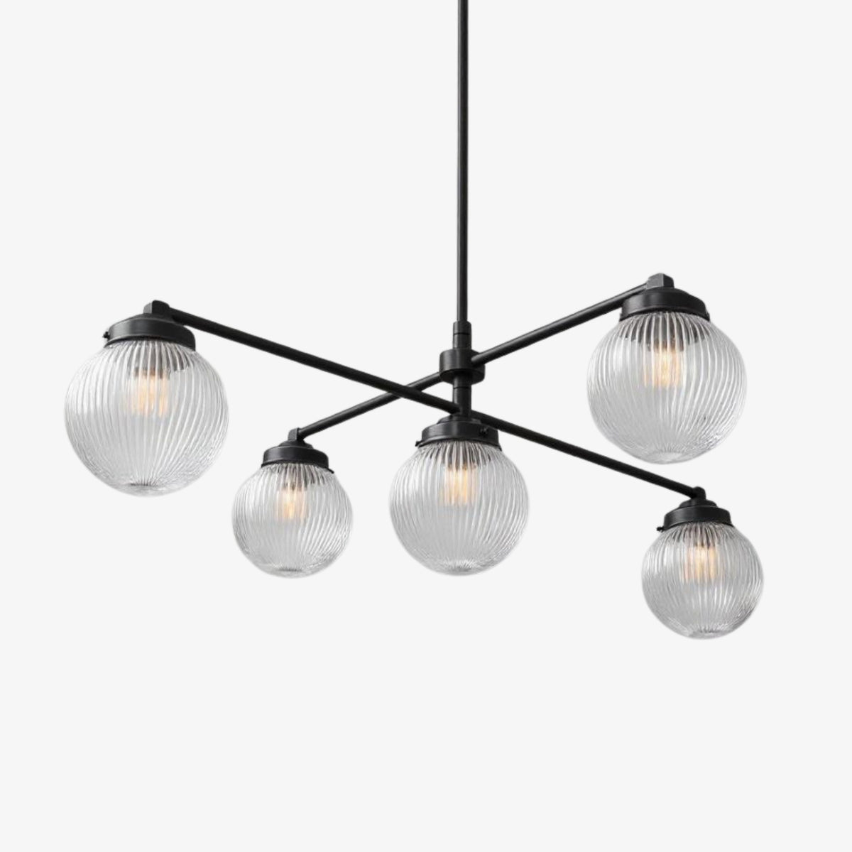 Glorica Glass skulpturale Globus-Pendelleuchte aus Metall und Glas – moderne Deckenleuchte für das Esszimmer | Esilora