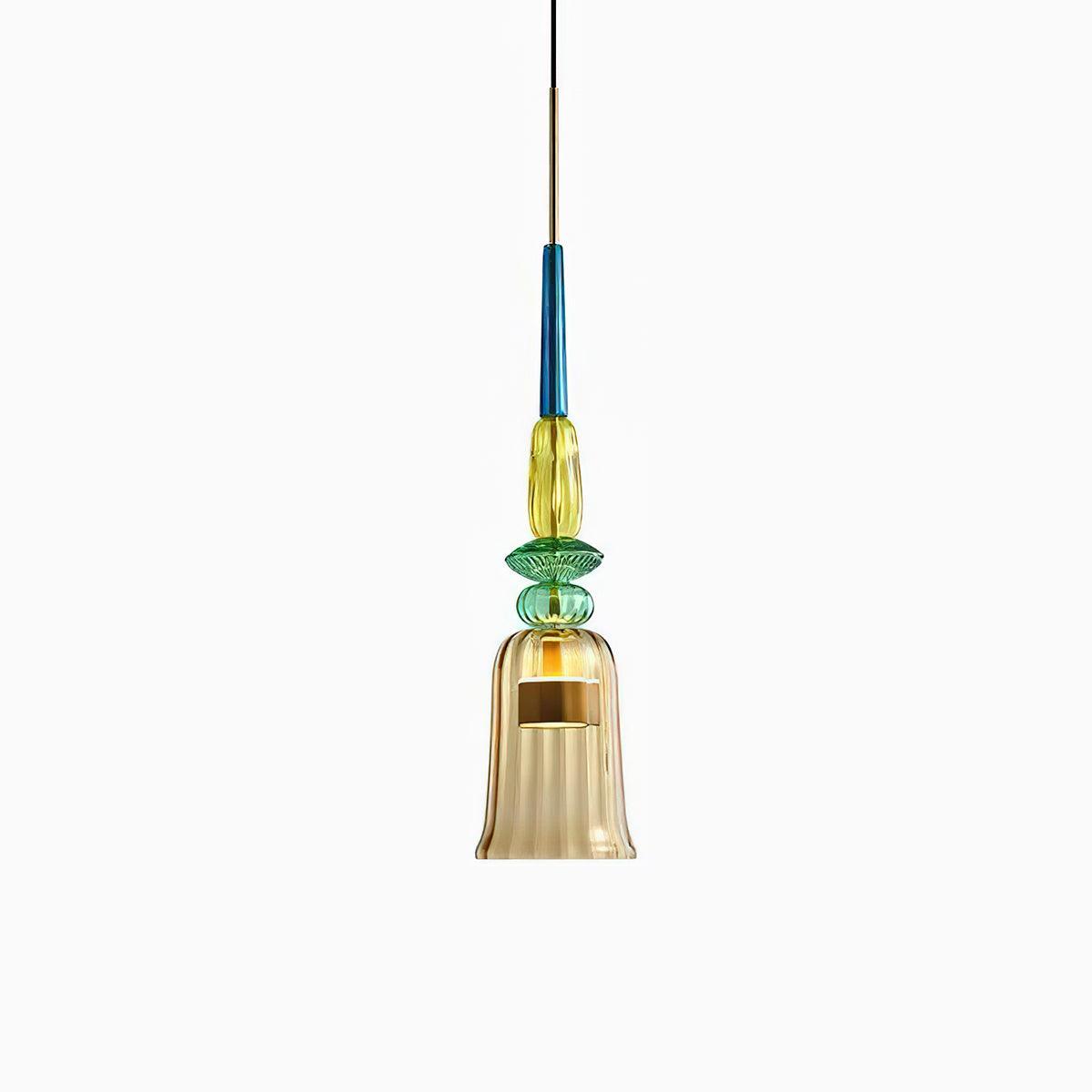 Hand Blown Glass Pendant Lamp - Colorful Candy Iron Mixed Color Indoor | Esilora