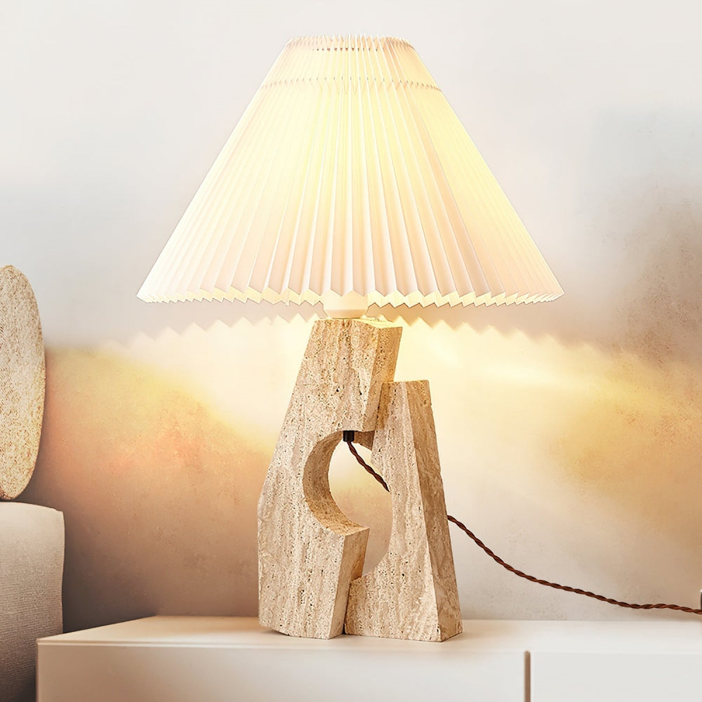 Moderne künstlerische Steinsäulen-Tischlampe Travertin M05 | Esilora