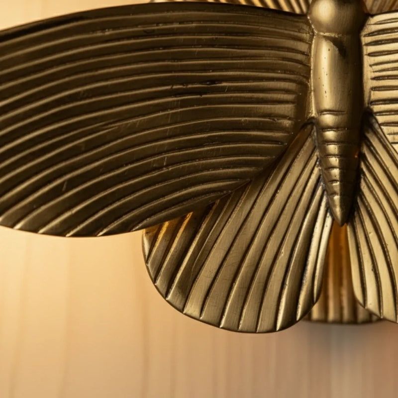 Mothriel Moth-Shaped Wall Lamp - Vintage Metal Lamp for Bedroom | Esilora