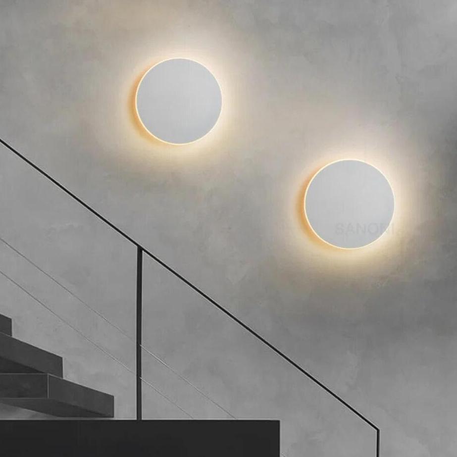 Modern Nordic Round Aluminum Minimalist LED Wall Light | Esilora