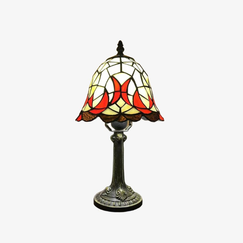 Vintagia Vibrant Tiffany Table Lamp with Stained Glass Design - Elegant Vintage Desk Light for Bedroom or Office | Esilora