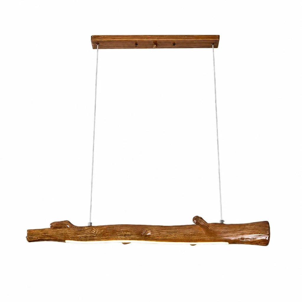 Wabi-Sabi Natural Wood Linear Pendant Light for Dining Rooms and Tea Spaces | Esilora
