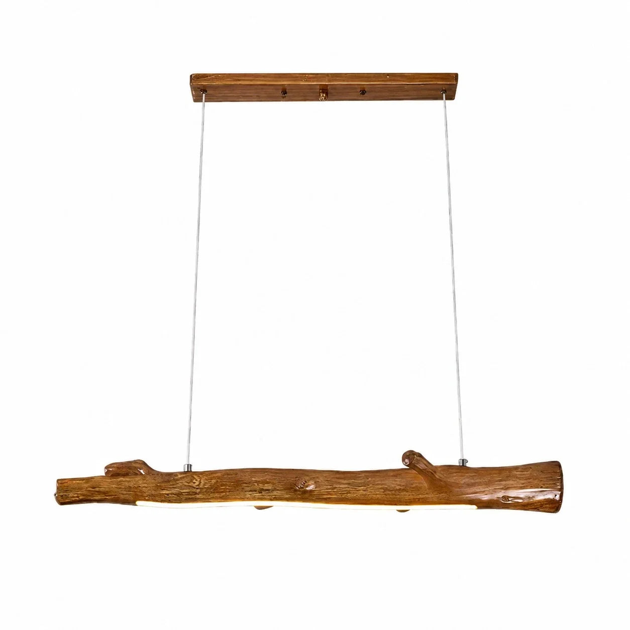 Wabi-Sabi Natural Wood Linear Pendant Light for Dining Rooms and Tea Spaces | Esilora