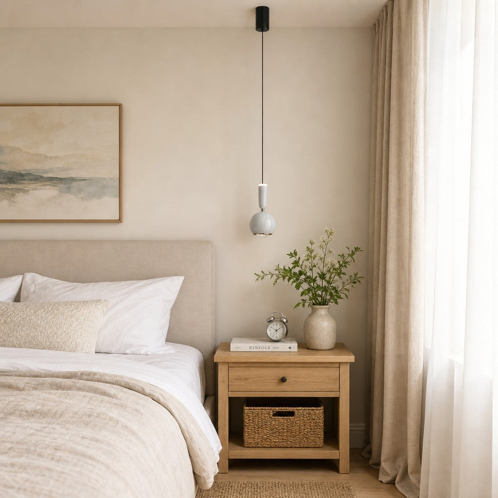 Suspension moderne Ivoran - Lampe suspendue fine, réglable, en métal et acrylique pour chambre et couloir | Esilora