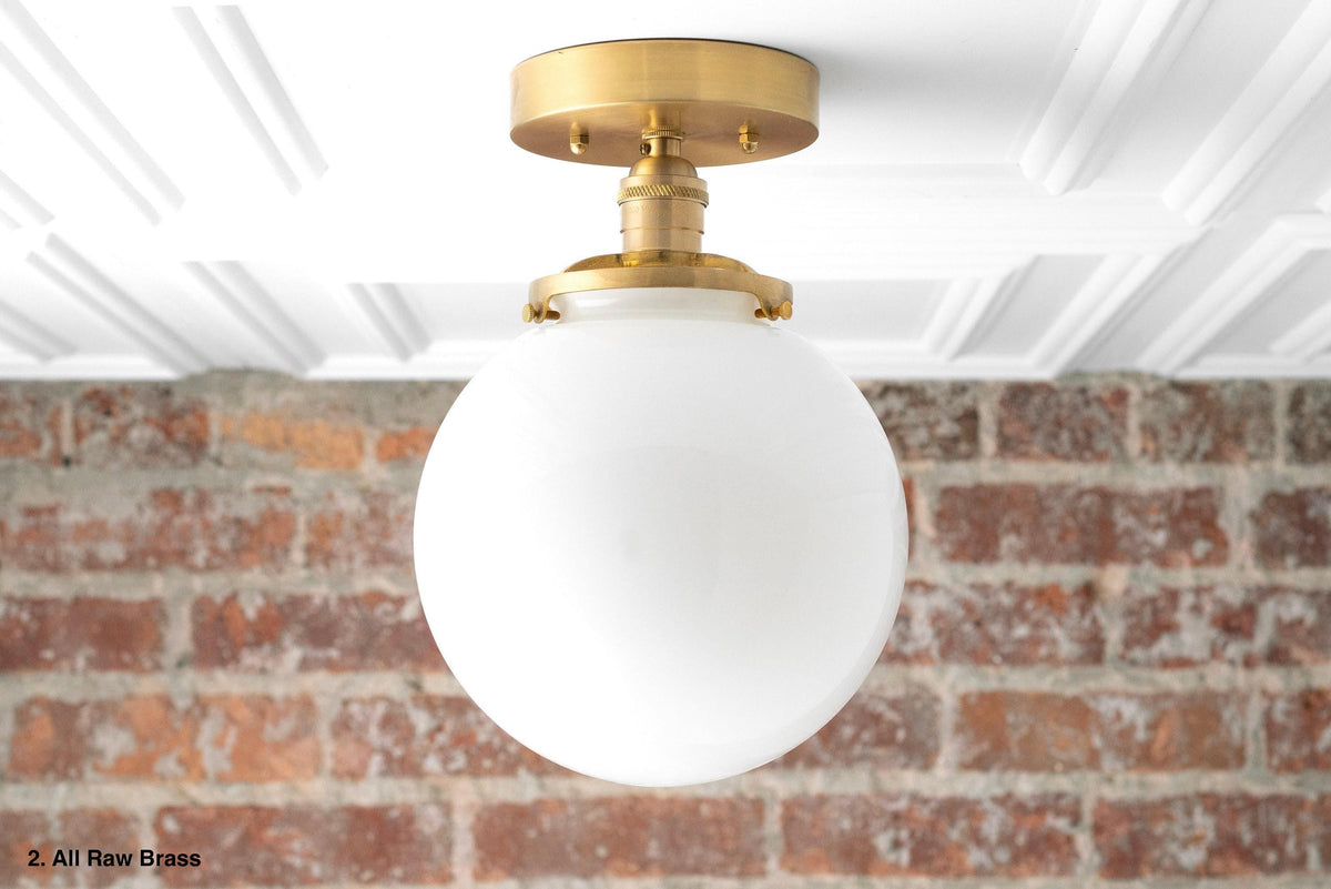 Glorica Opalglas-Halbdeckenleuchte – moderne Mid-Century-Leuchte für das Wohnzimmer | Esilora