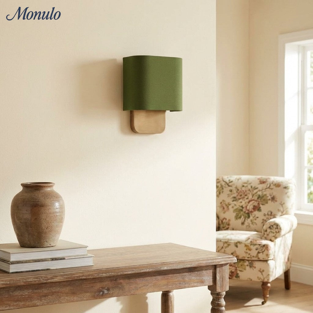Nolvara Aleena Soft Fabric Luxe Metal Fabric Wall Sconce for Bedroom Reading Light | Esilora