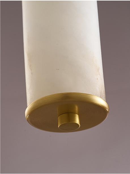 New Chinese Style Long Strip Whitehe Alabaster Hanging Light | Esilora