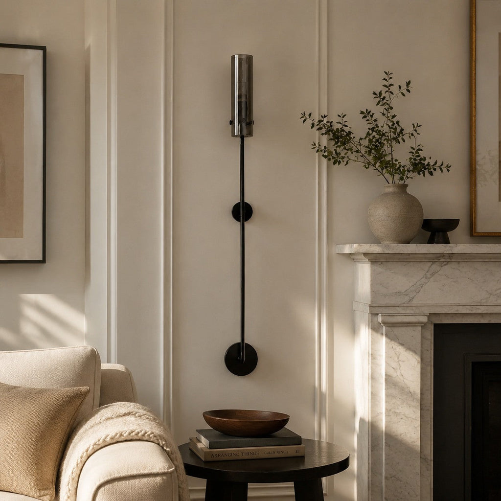 Long Copper and Glass Wall Sconce | Esilora