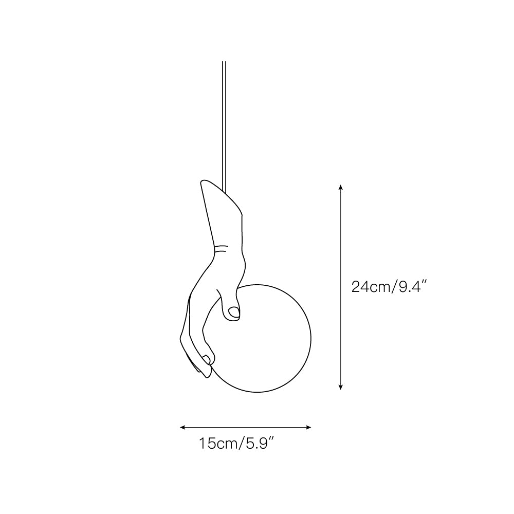 Hand Holding Globe Pendant Light | Esilora