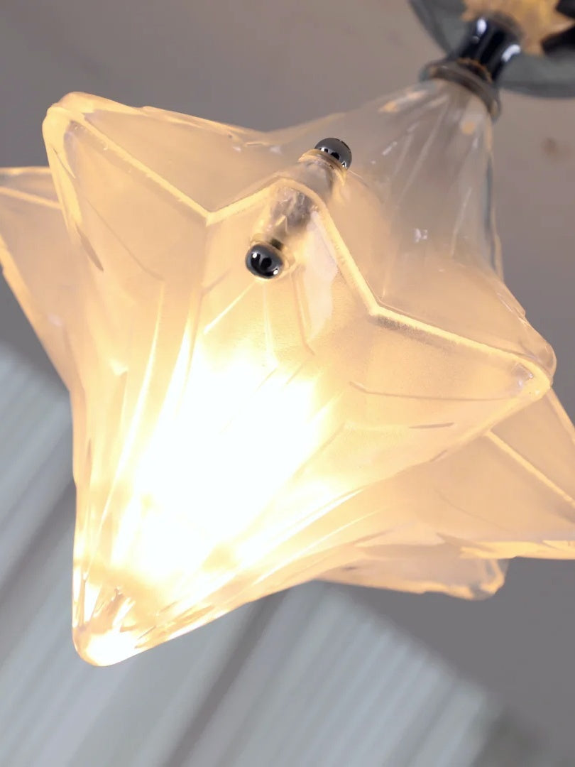Art Deco Star Ceiling Lamp – Frosted Glass Fixture for Hallway & Entryway – Astris Ceres | Esilora